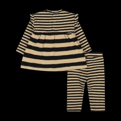 Completo a righe  in cotone riciclato da bambina