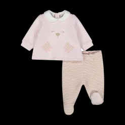 Completo ciniglia e tessuto double neonata