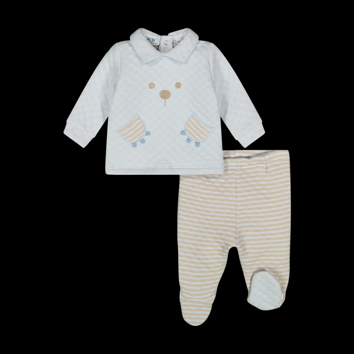 Completo ciniglia e tessuto double neonato