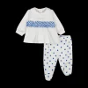 Completo con pantalone a pois da neonata