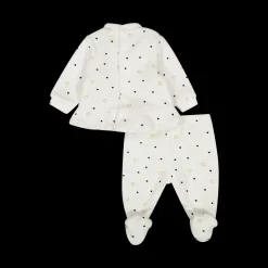 Completo con pantalone in ciniglia da neonata