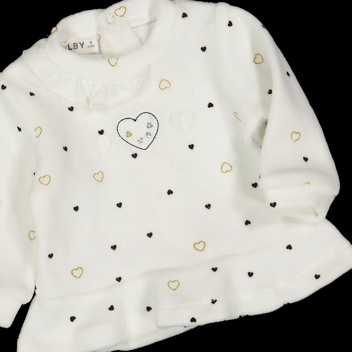 Completo con pantalone in ciniglia da neonata