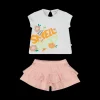 Completo con stampa puffy per neonata