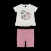 Completo corto due pezzi in jersey stretch bambina