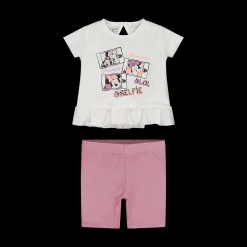 Completo corto due pezzi in jersey stretch bambina
