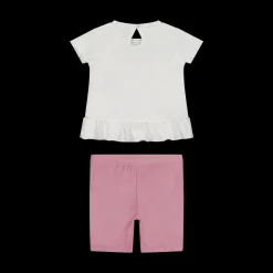 Completo corto due pezzi in jersey stretch bambina