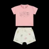 Completo corto in cotone biologico da bambina
