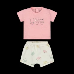 Completo corto in cotone biologico da bambina