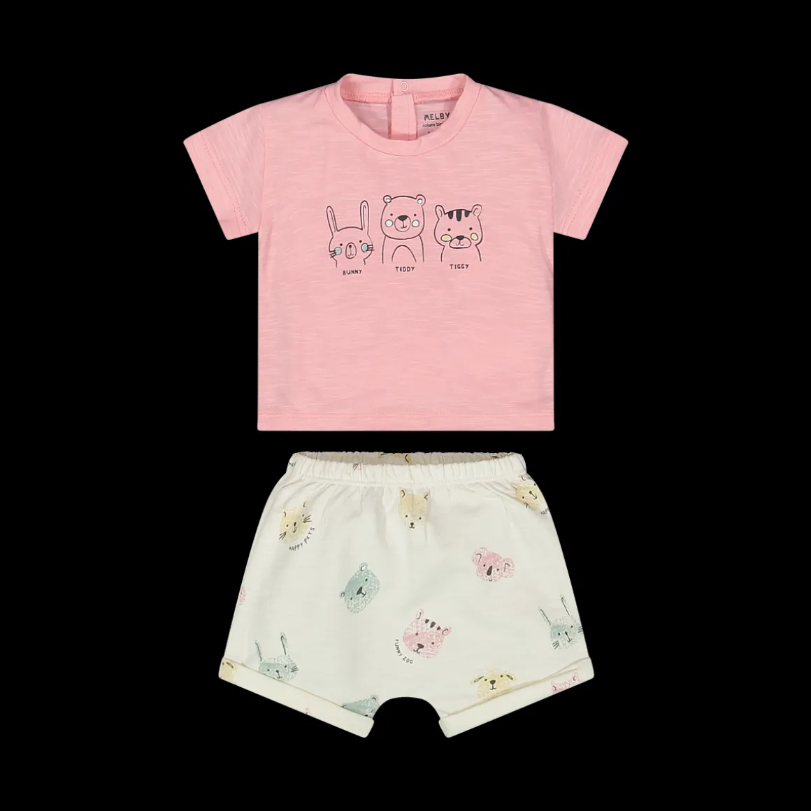 Completo corto in cotone biologico da bambina