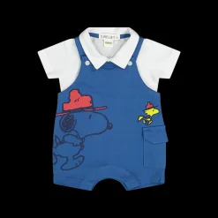 Completo due pezzi salopette corta e polo a maniche corte bambino.