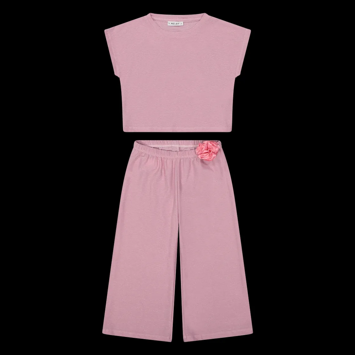 Completo elegante in jersey lurex bambina