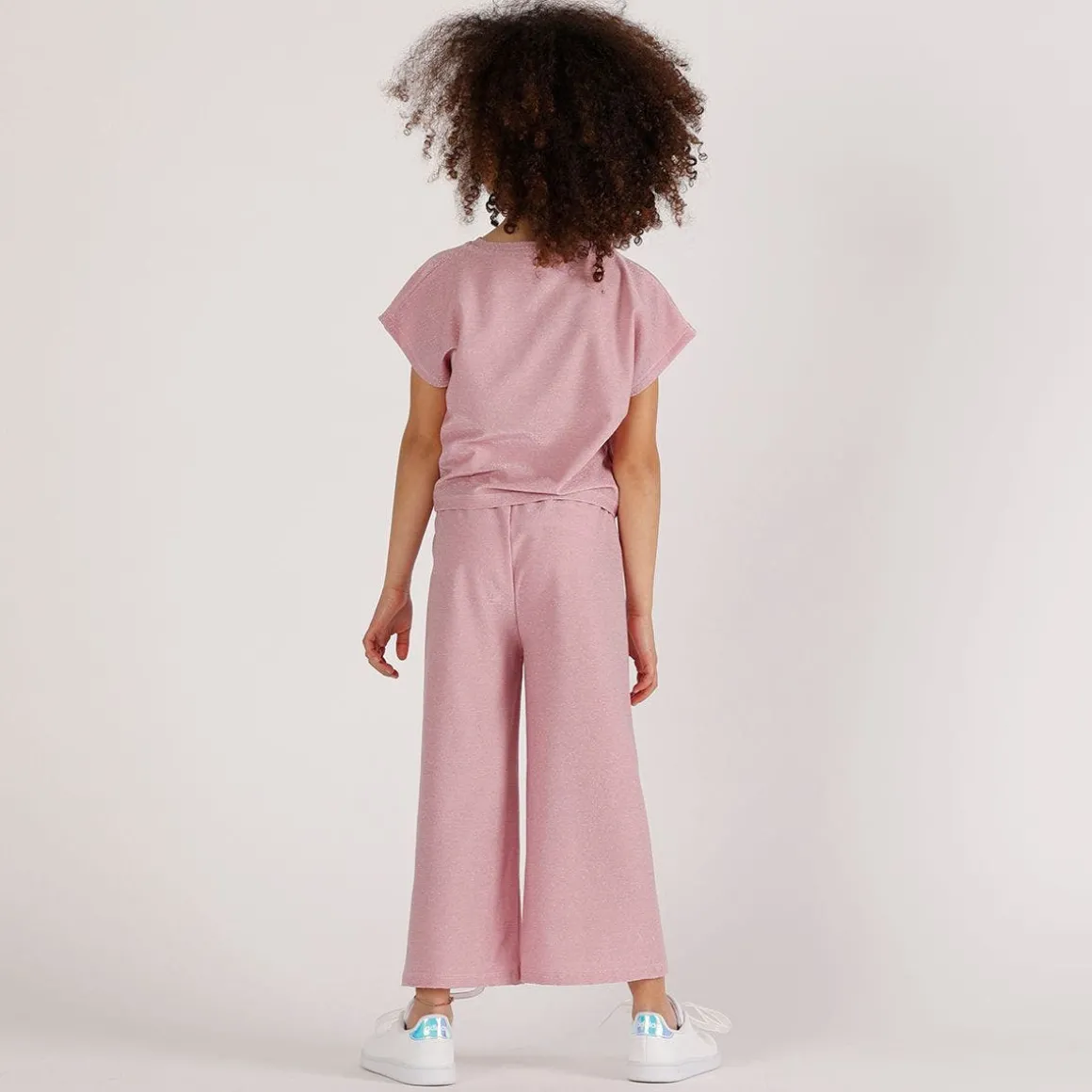 Completo elegante in jersey lurex bambina