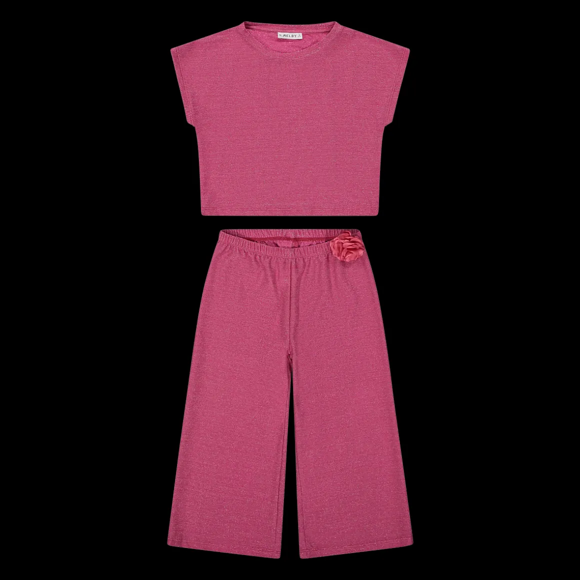 Completo elegante in jersey lurex bambina