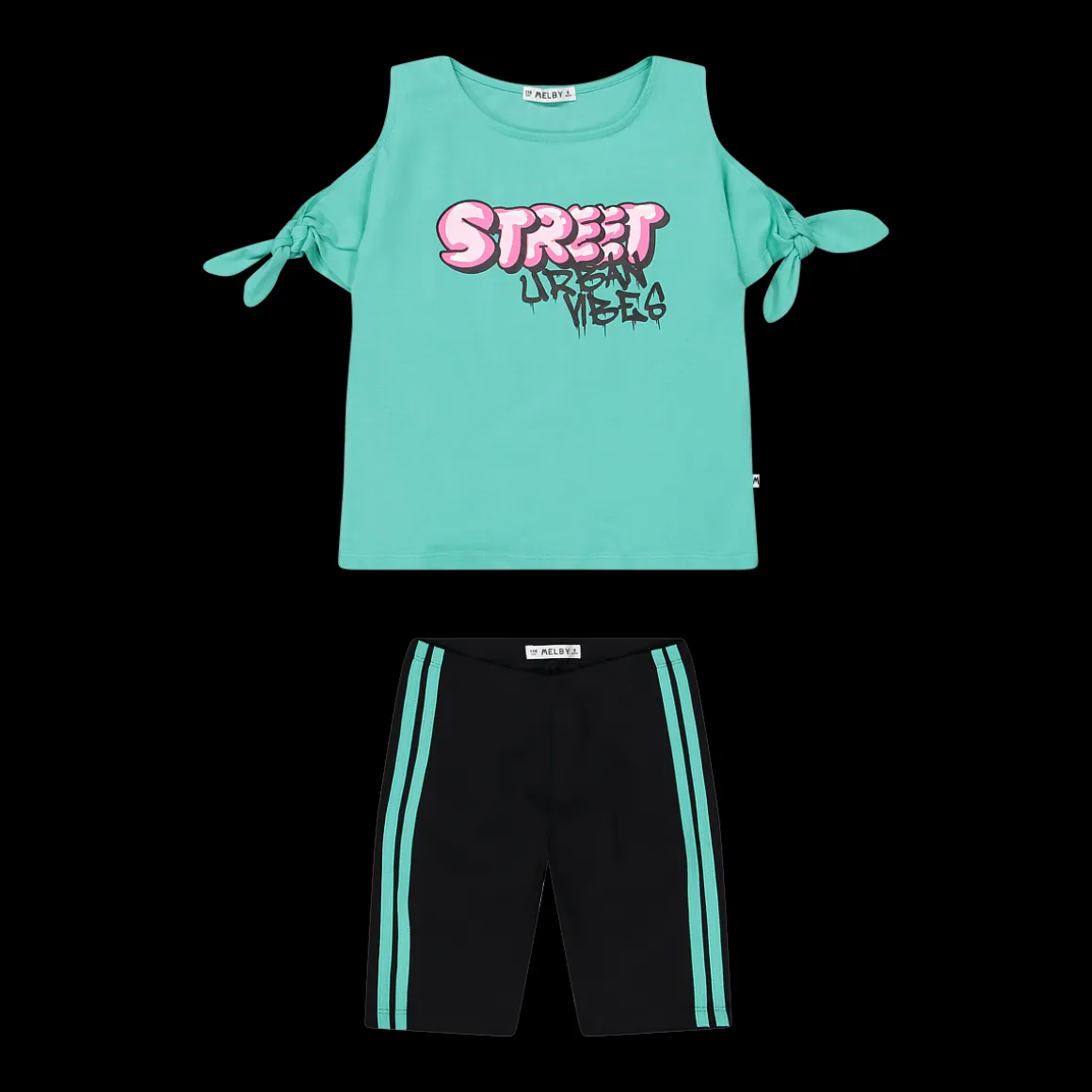 Completo in jersey stretch da bambina