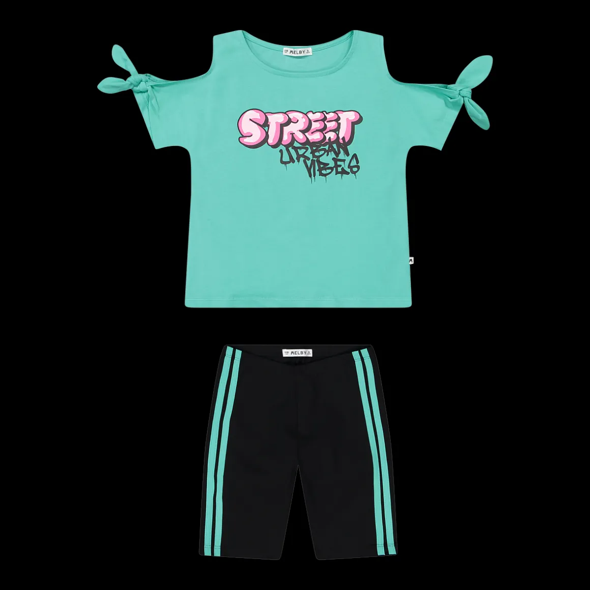 Completo in jersey stretch da bambina
