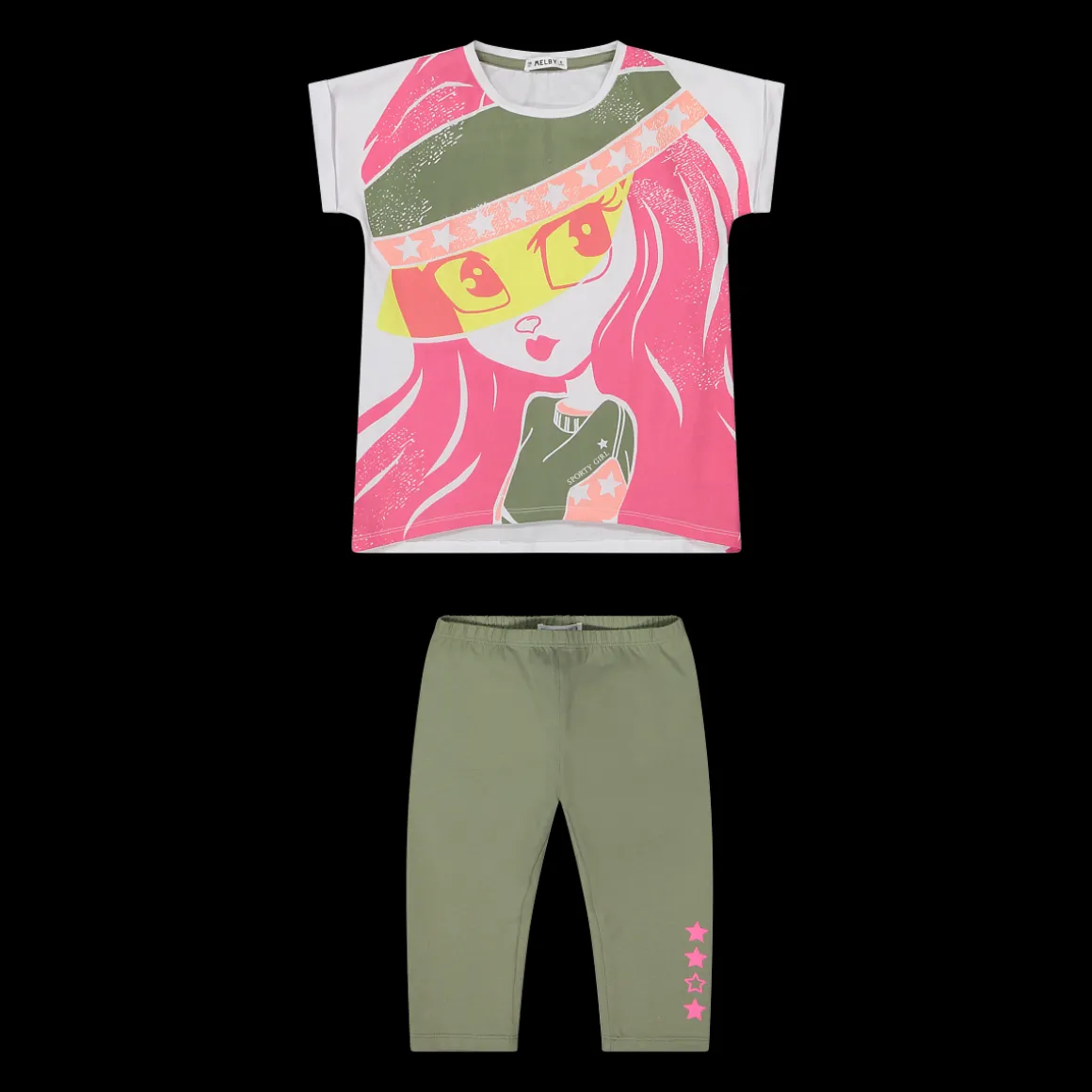 Completo in jersey stretch da bambina