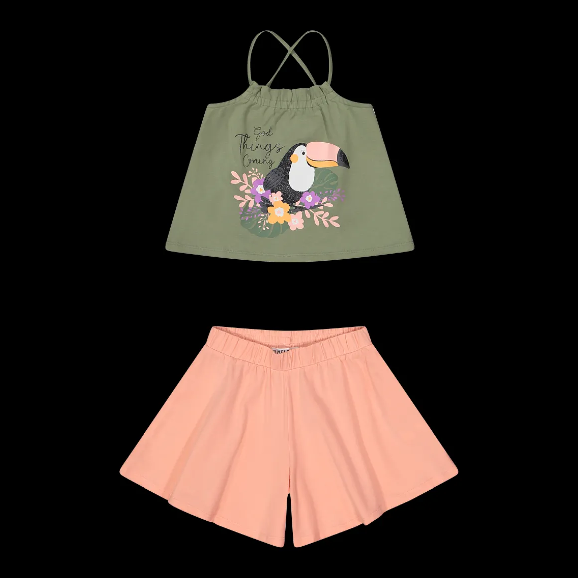 Completo in jersey stretch per bambina