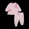 Completo maglia e pantalone rosa da neonata