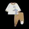 Completo newborn con piede in ciniglia bio 100% cotone