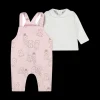 Completo salopette e maglia da bambina