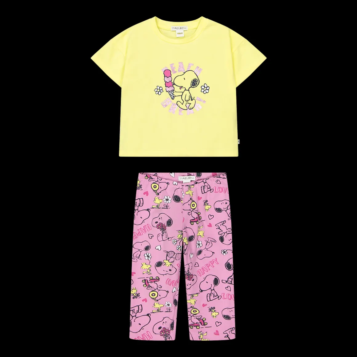 Completo t-shirt e leggings Snoopy