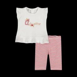 Completo t-shirt e leggings a righe