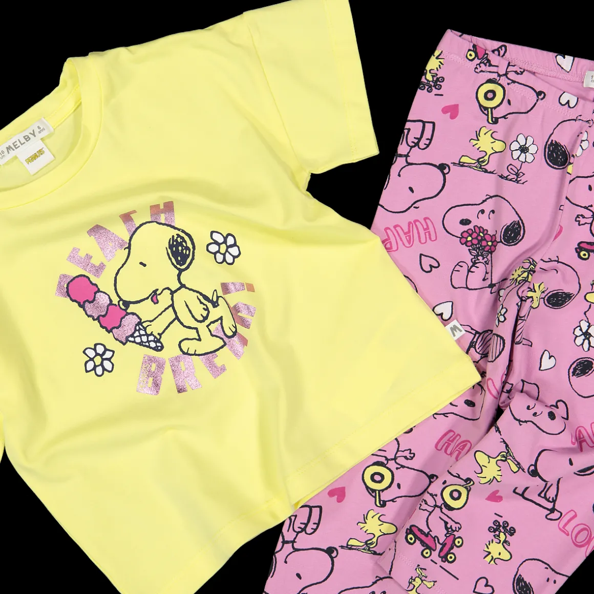 Completo t-shirt e leggings Snoopy