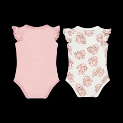 Confezione 2 pezzi body con maniche ad aletta per neonata