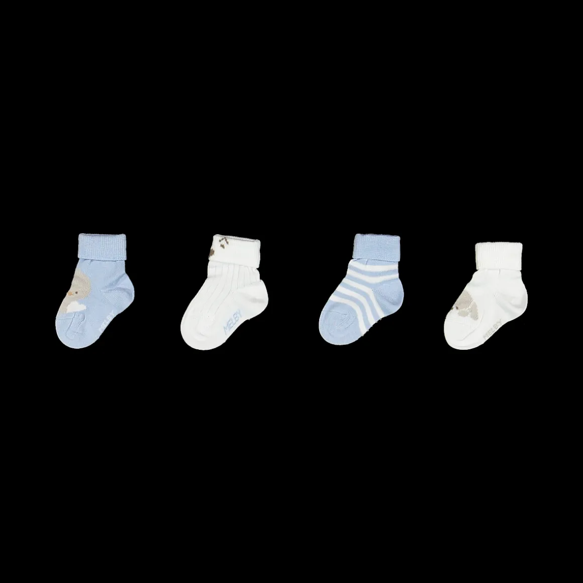 Confezione 4 pezzi calzini beige per neonato
