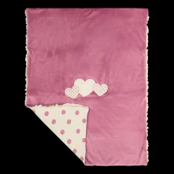 Copertina in ciniglia con cuori neonati