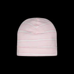Cuffietta a righe rosa e bianche da neonata