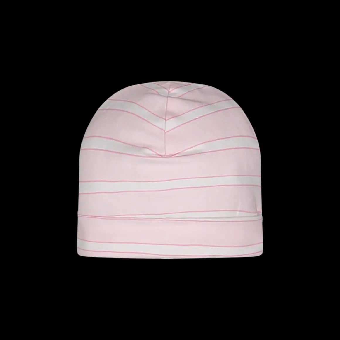 Cuffietta a righe rosa e bianche da neonata