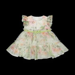 Elegante abito in tulle stampato per neonata