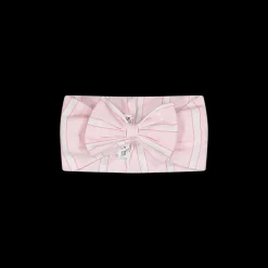 Fascetta a righe rosa e bianche da neonata