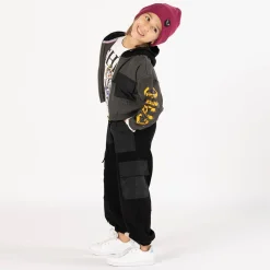 Felpa con nylon e zip per bambina