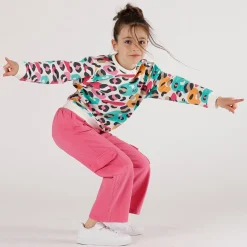 Felpa con stampa colorata da bambina