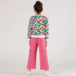 Felpa con stampa colorata da bambina