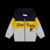 Felpa con zip e cappuccio a tema rugby