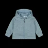 Felpa effetto tricot con zip e cappuccio da bambina