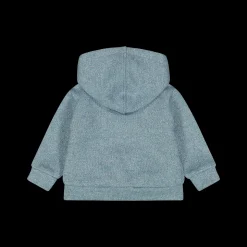Felpa effetto tricot con zip e cappuccio da bambina