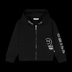 Felpa full zip con scritte per ragazza