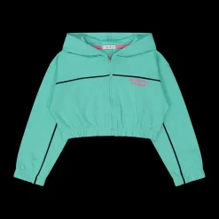 Felpa manica lunga con cappuccio e zip da bambina