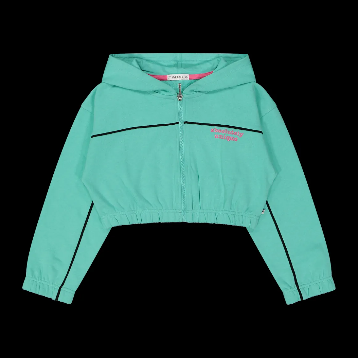 Felpa manica lunga con cappuccio e zip da bambina