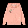 Felpa manica lunga con cappuccio e zip da bambina