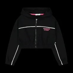Felpa manica lunga con cappuccio e zip da bambina