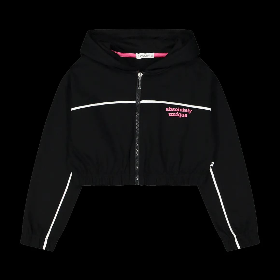 Felpa manica lunga con cappuccio e zip da bambina