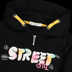 Felpa manica lunga con cappuccio e zip da bambina