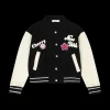 Felpa stile varsity in felpa diagonale per bambina