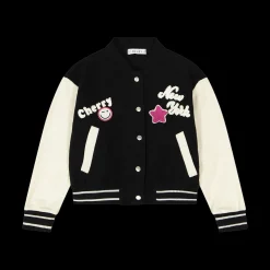 Felpa stile varsity in felpa diagonale per bambina