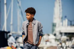 Giacca a camicia in misto lino per bambino